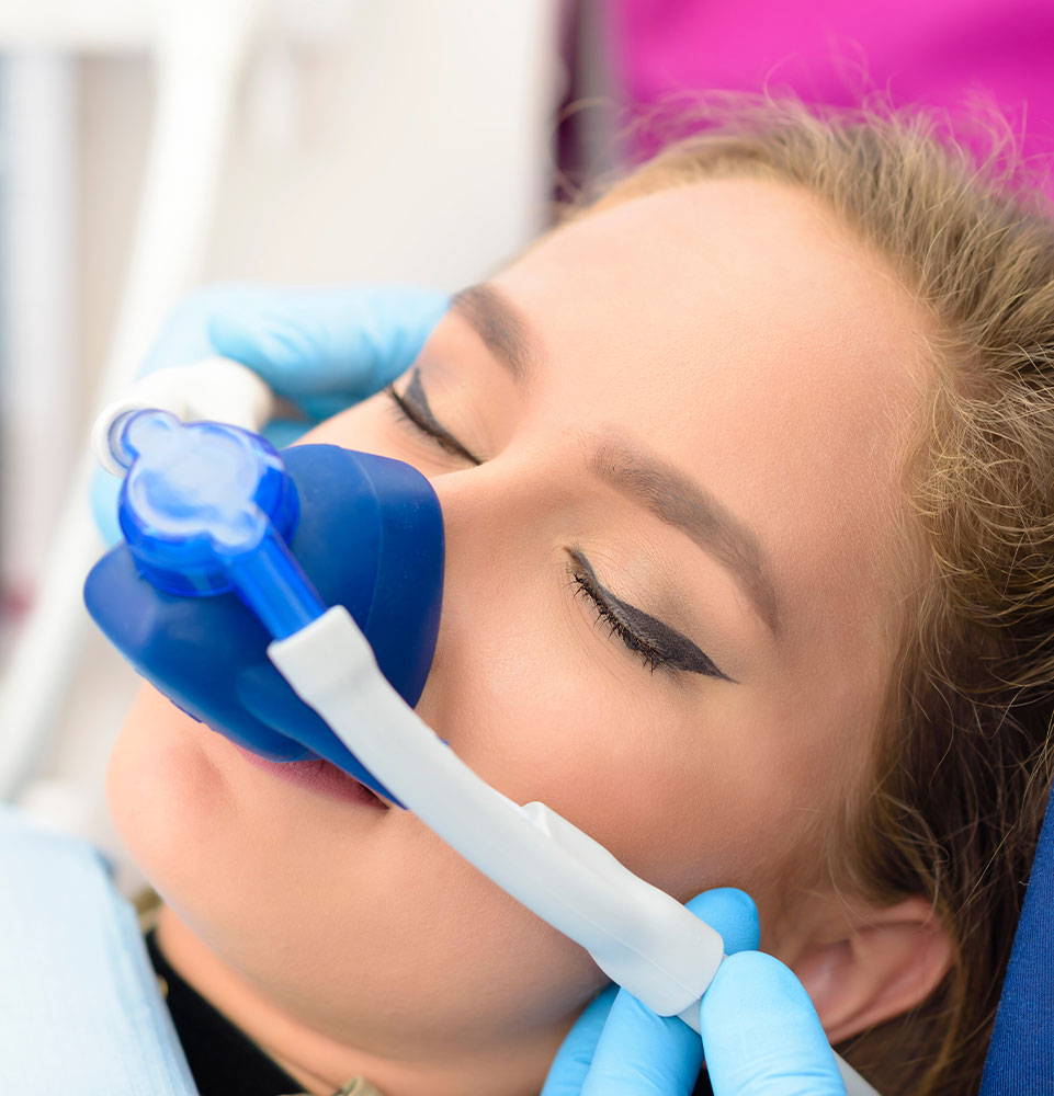 nitrous oxide being administered